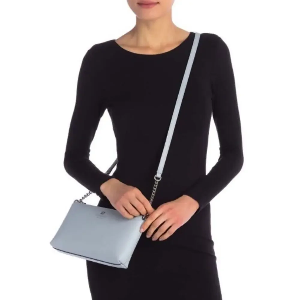 KATE SPADE Declan Sawyer Street Rainy Day Leather Crossbody Bag Blue NWT